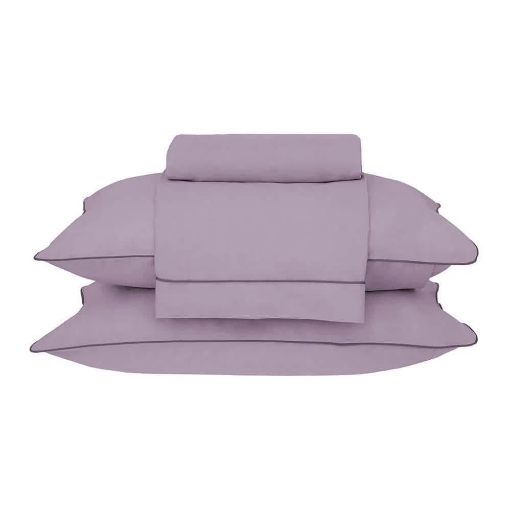 Jogo De Cama Casal 180 Fios Algodão Percalle Buddemeyer Rosa