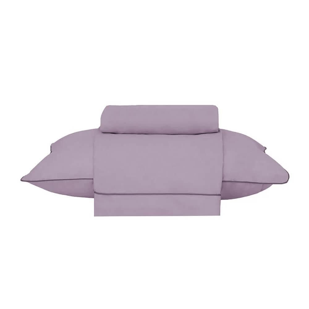 Jogo De Cama Solteiro 180 Fios Algodão Buddemeyer Rosa