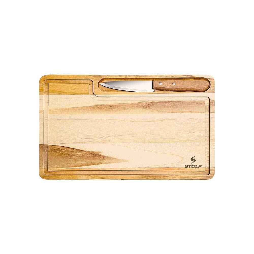 Prancha Tábua Para Churrasco Com Faca Stolf - 39 X 25 Cm