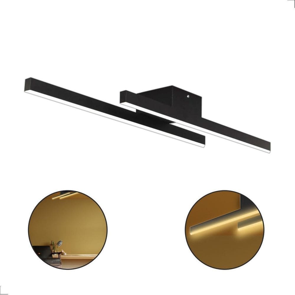Lustre Plafon Kit Style Preto Fosco Bivolt Luz Quente 3000K