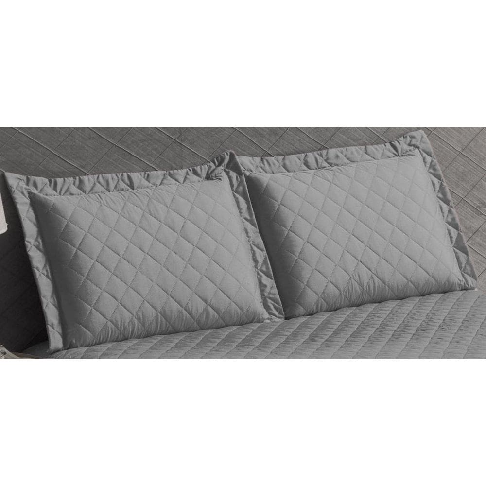 Protetor De Travesseiro Matelado Cinza 2 Peças