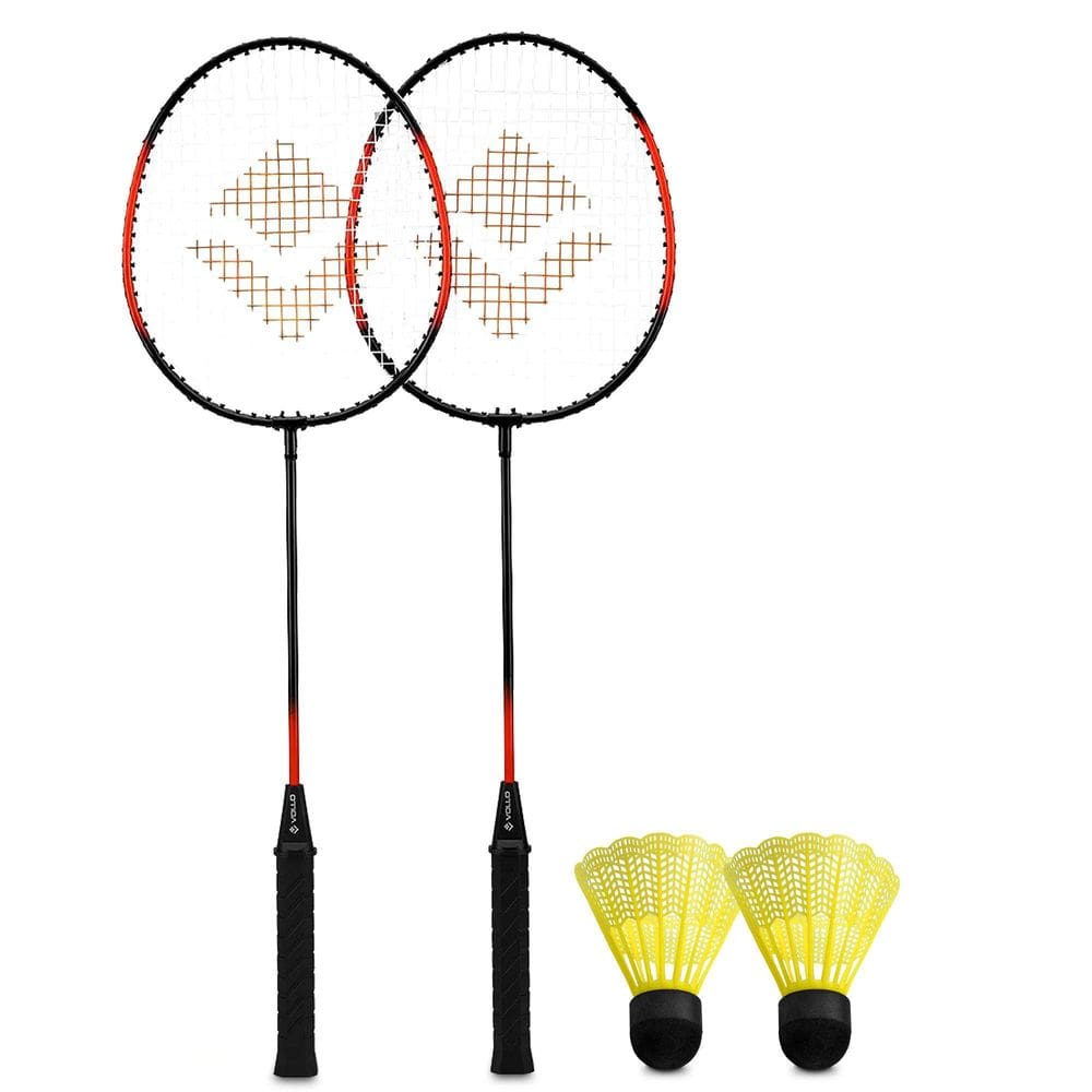 Jogo Completo Badminton 2 Raquetes 2 Petecas Nylon Vollo Kit