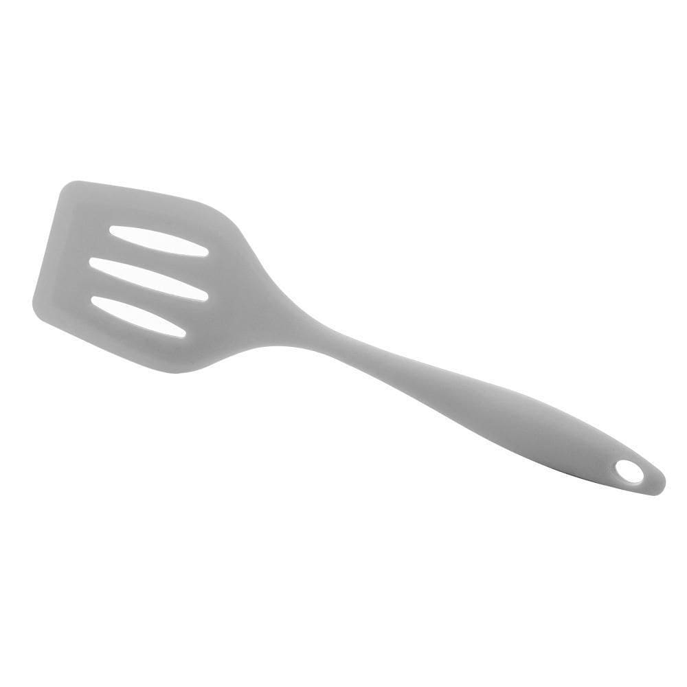 Espátula Vazada De Silicone Cinza 29Cm X 8Cm