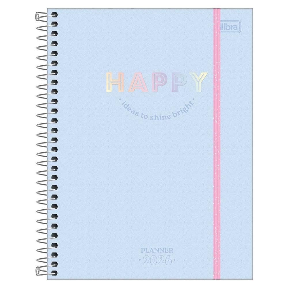 Planner Semanal 2026 Esp M7 80Fls Happy Azul Tilibra