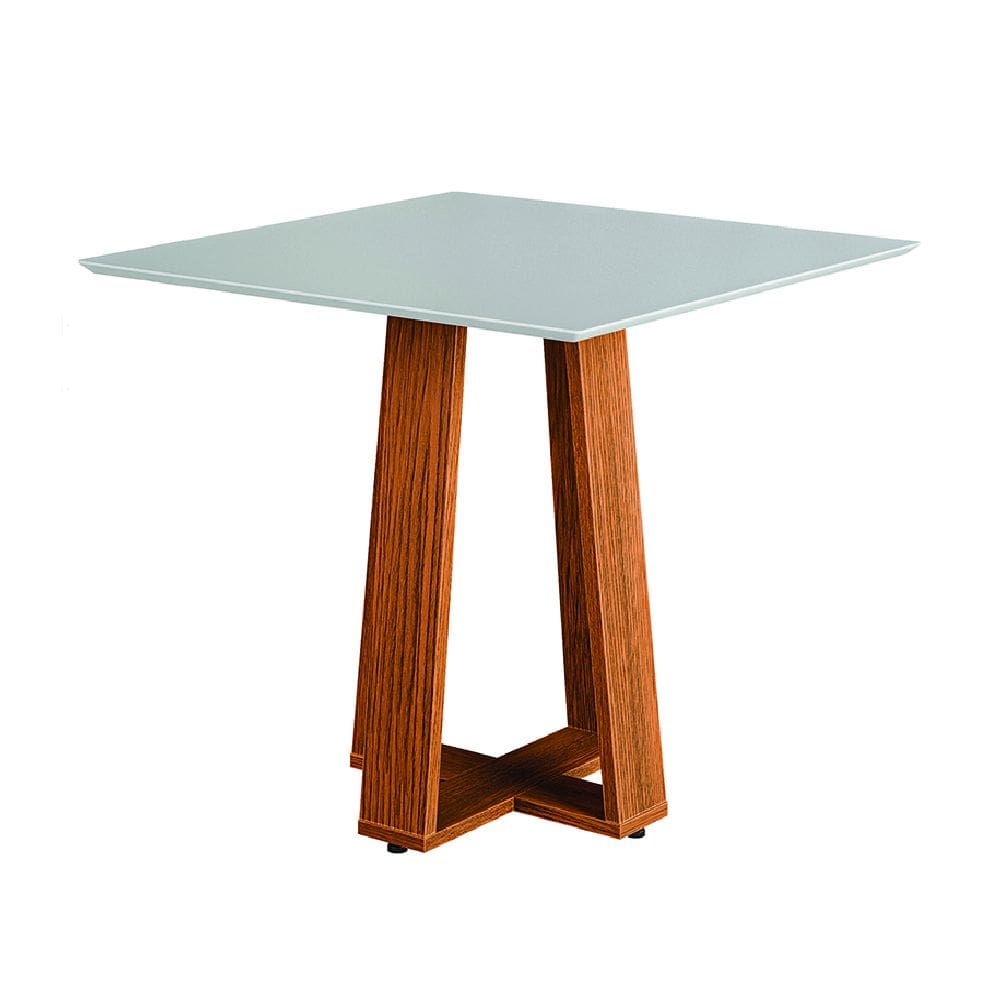 Mesa para Sala de Jantar Athenas Quadrada Madeirado/Off White Dobuê