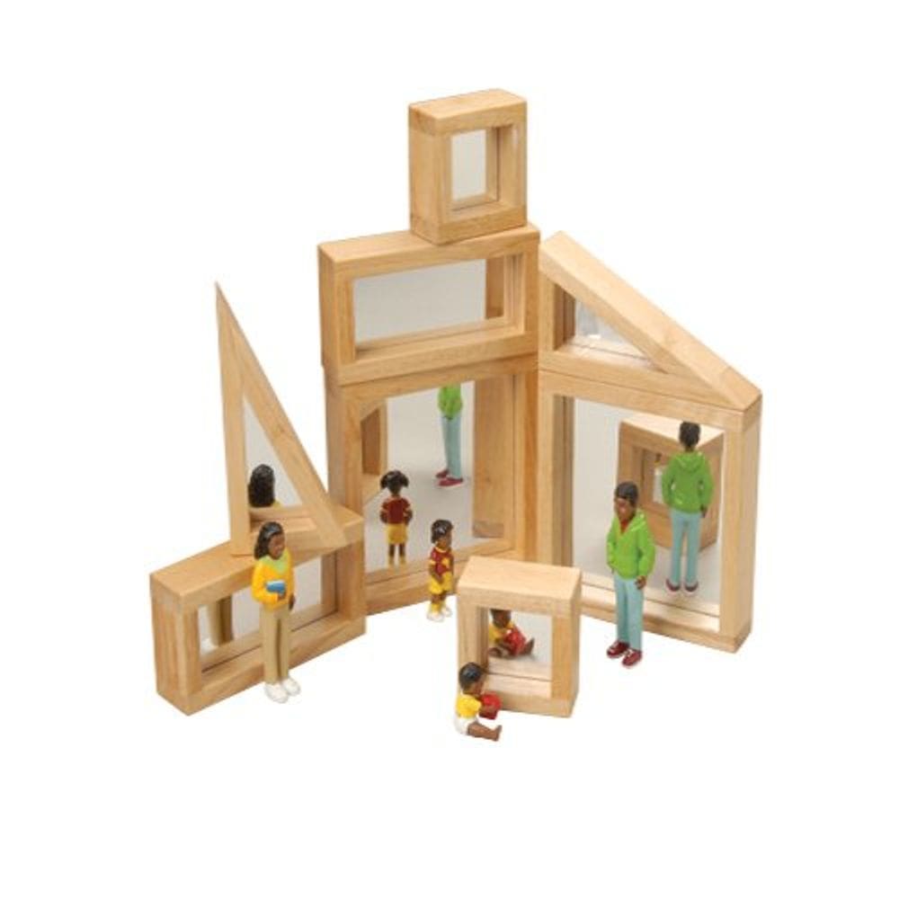 Conjunto de blocos de madeira espelhados Constructive Playthings Kids 8 unidades