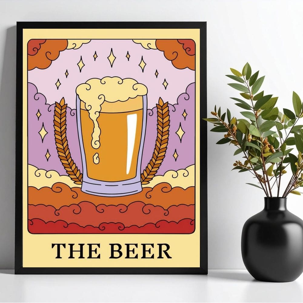 Quadro Decorativo Cerveja Beer - Carta Tarot 33X24Cm