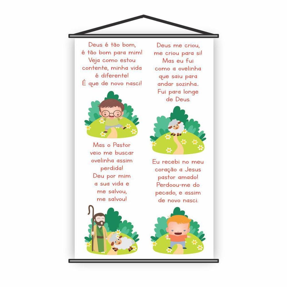 Banner Religioso Deus A Ovelha E O Pastor 120X65Cm