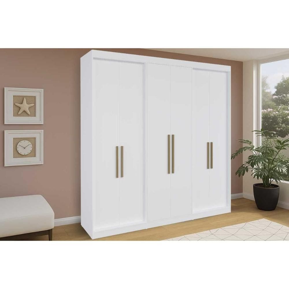 Guarda Roupa Casal 6 Portas e 4 Gavetas PH 18041 Branco - Herval