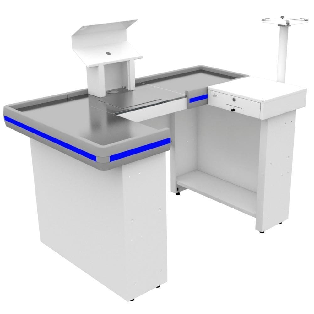 Checkout Caixa de Supermercado 1,50m Em U Bilateral Kit Automação Flex Amapá