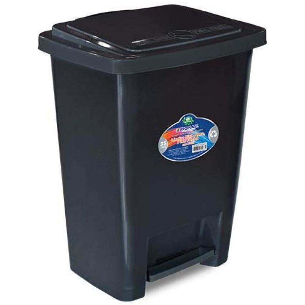 Lixeira De Plástico Multiuso Com Pedal E Tampa 35 Lts Preto