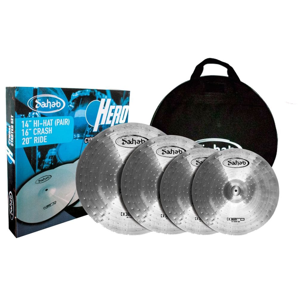 Kit Set Pratos Bateria Sahab Hero 14 16 20 com Bag