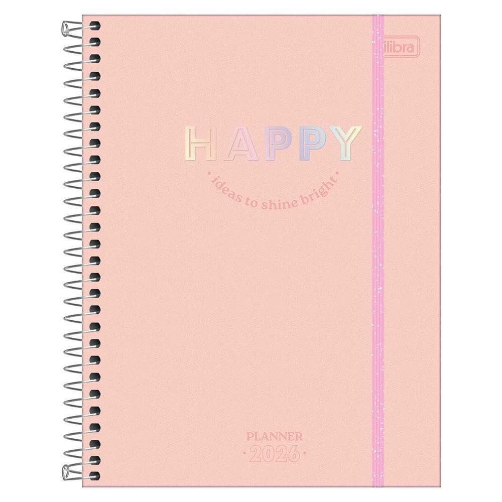 Planner Semanal 2026 Esp M7 80Fls Happy Salmão Tilibra