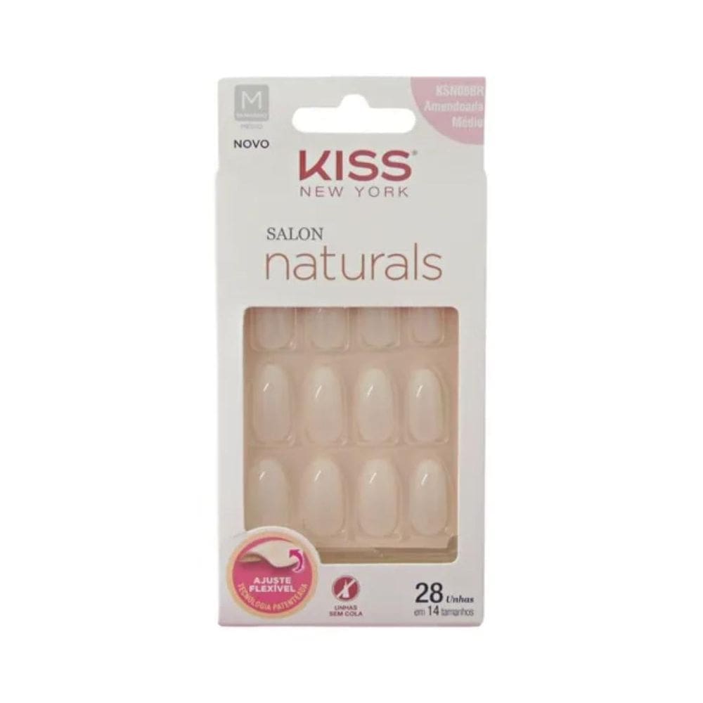 Kiss Unhas Postiças Naturais - Amendoada Médio M