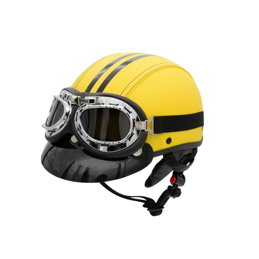 Capacete Bike/Scooter Coquinho Br 101 Amarelo Retro Fume M