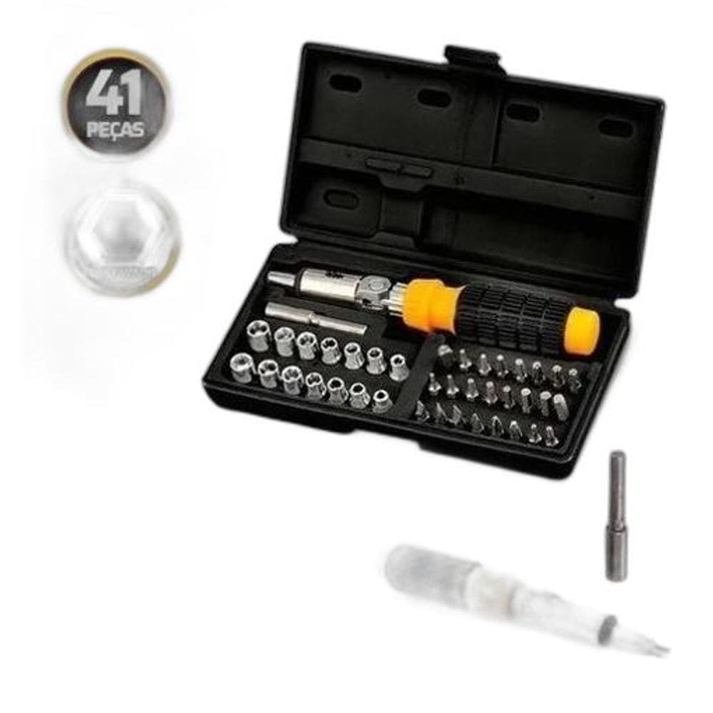 Kit Chaves Jogo Catraca Reversível Soquetes 40 Peças Maleta