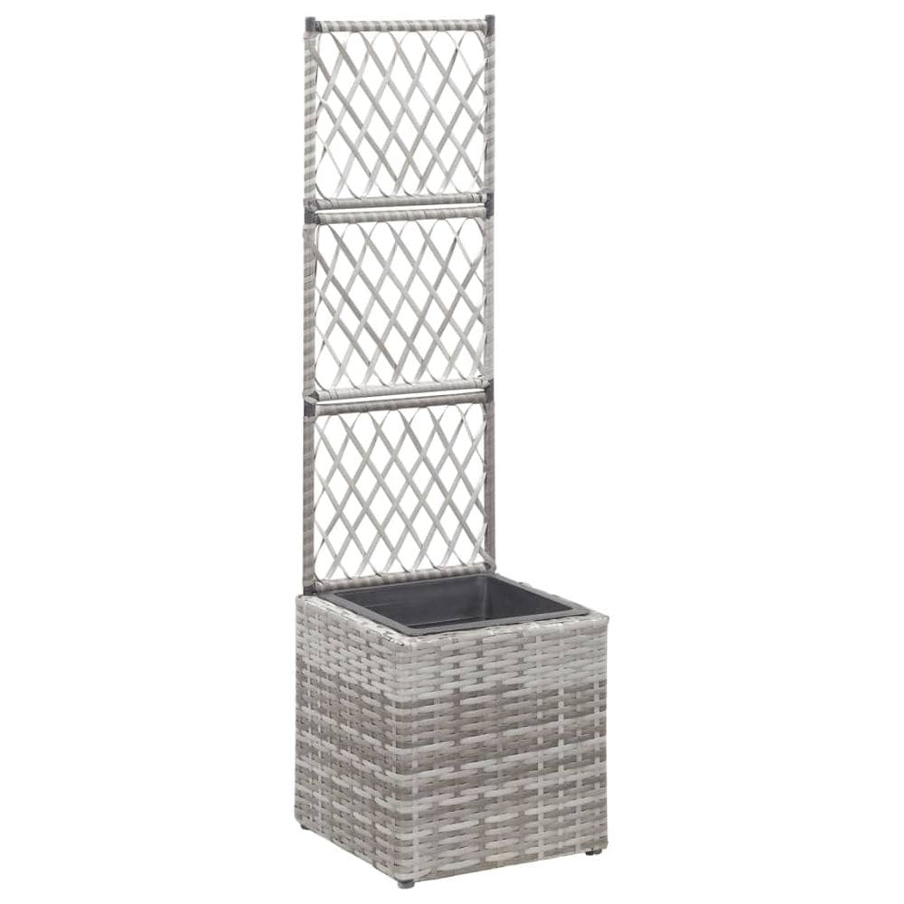 Plantador de jardim ao ar livre vidaXL Poly Rattan Trellis Raised Bed