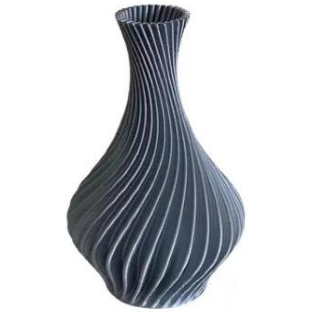 Vaso Plantas Modelo Espiral Cinza- Jarro Decoração 15Cm