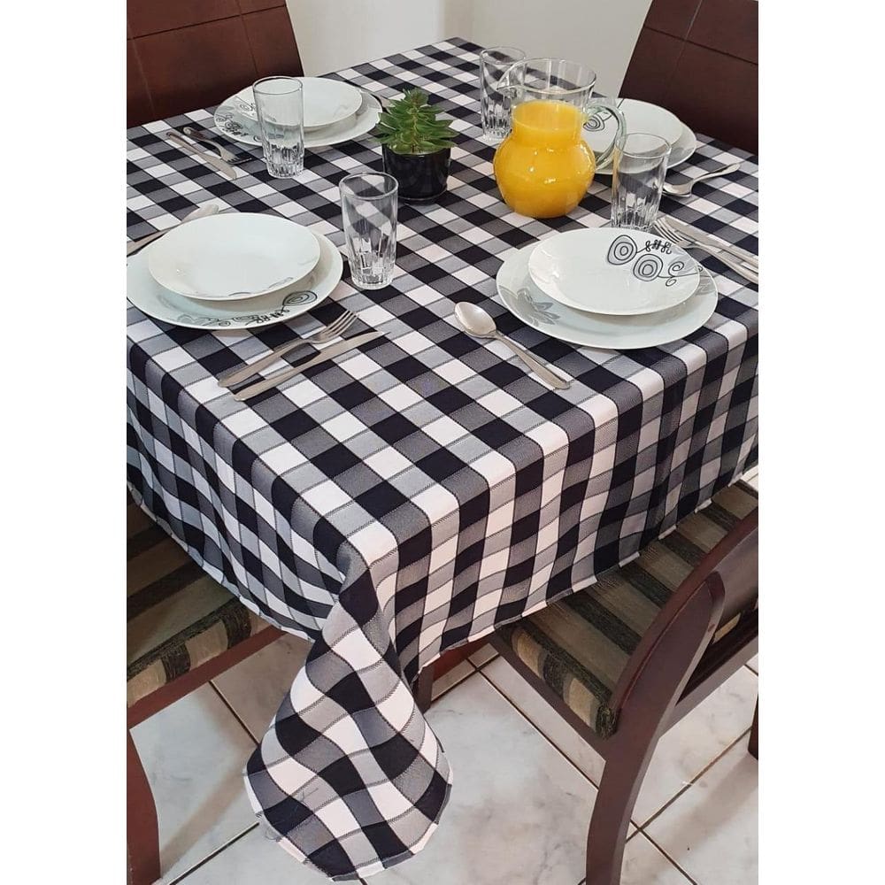 Toalha De Mesa Xadrez Oxford 6 Lugares 1,40 X 2M Restaurante