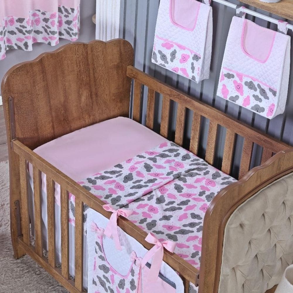 Lençol Berço Sem Elástico Percal Algodão Liso Bebe Menino