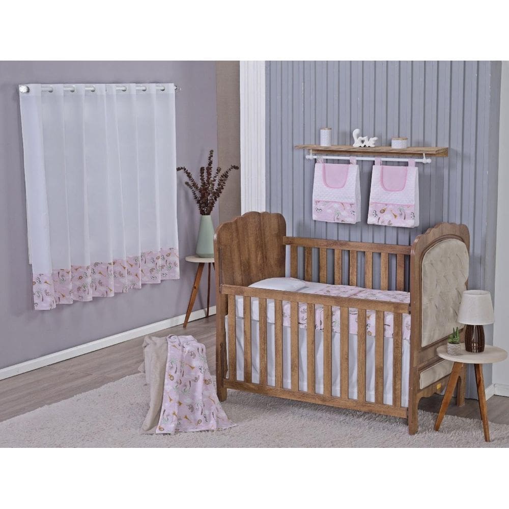 Enxoval Bebe Kit Berço Americano Cortina Algodão Menino