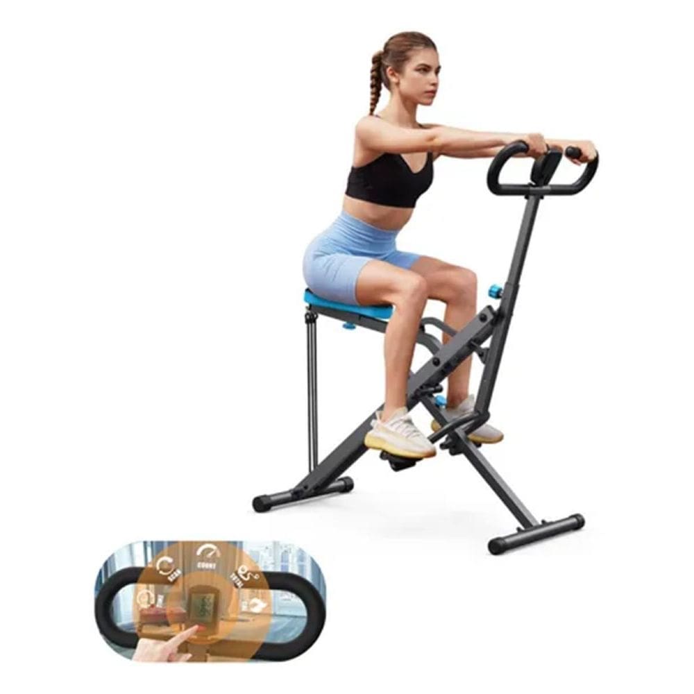 Máquina Remo Agachamento Musculação Fitness 2 Em1 Dobrável