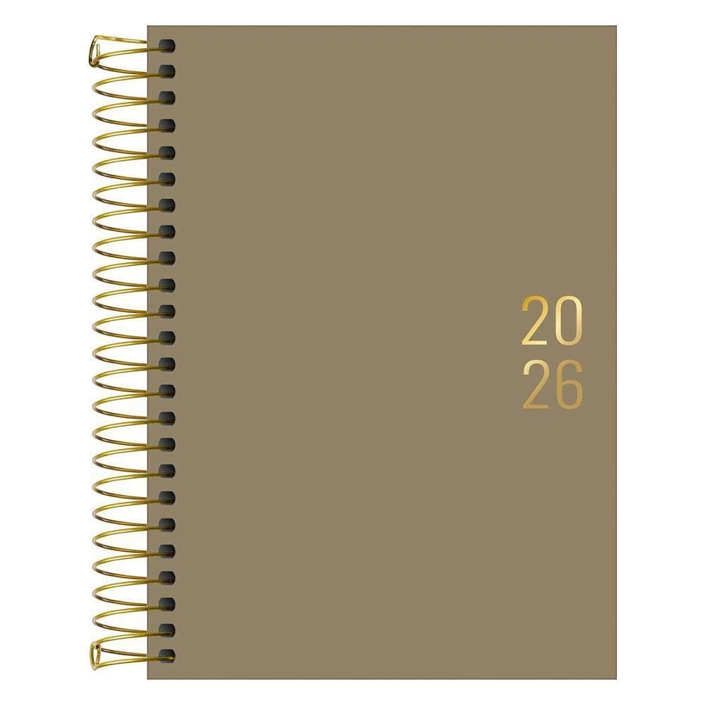 Agenda Diária 2026 Espiral M5 176Fls Napoli Bege Tilibra