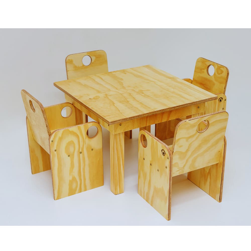 Conjunto de Mesa Infantil (40 cm de altura) e 4 Cadeiras Baby