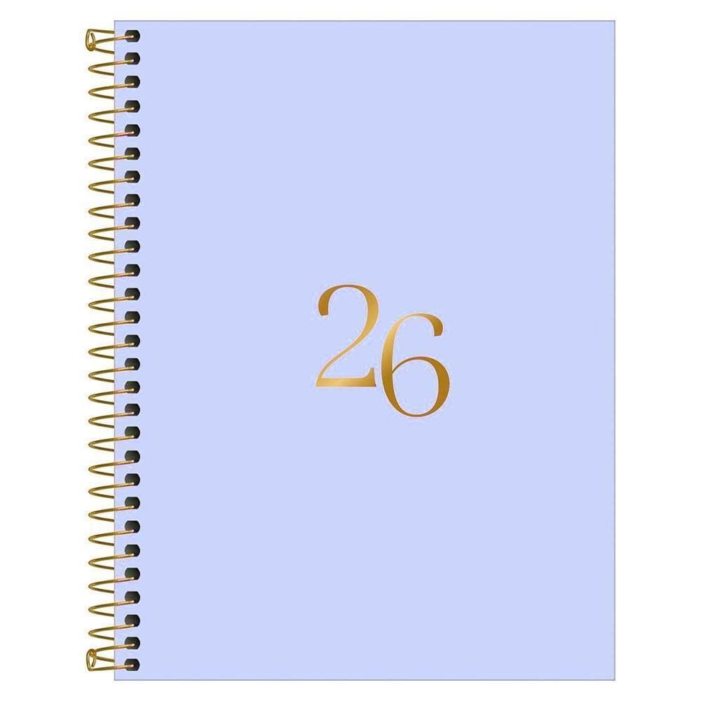 Agenda Diária 2026 Espiral M7 176Fls Vanilla Lilás Tilibra
