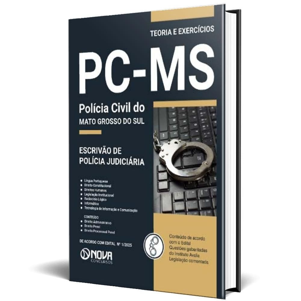 Apostila Pc Ms 2025 - Escrivão De Polícia Judiciária