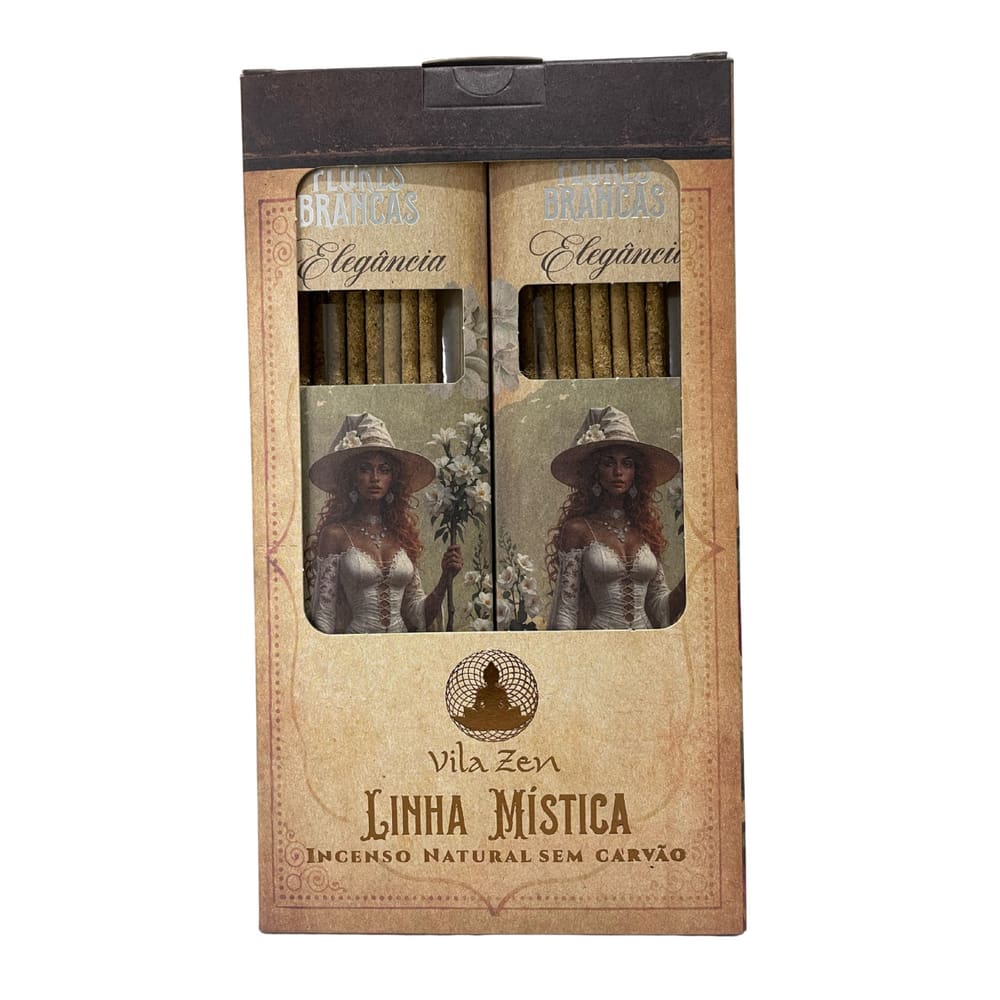 Incenso Linha Mística 0% Carvão Flores Brancas 12Cxs C 8 Var
