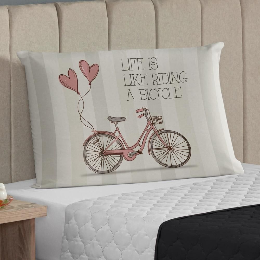 Fronha 70X50 Avulsa Capa Para Travesseiro Bicicleta Vintage