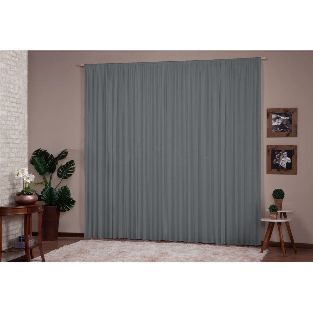 Cortina Para Sala Quarto 2,00X1,70M Cinza