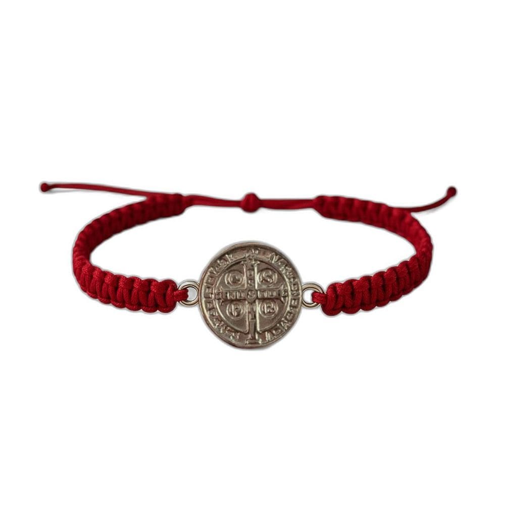 Pulseira Macramê Medalha São Bento Ajustável