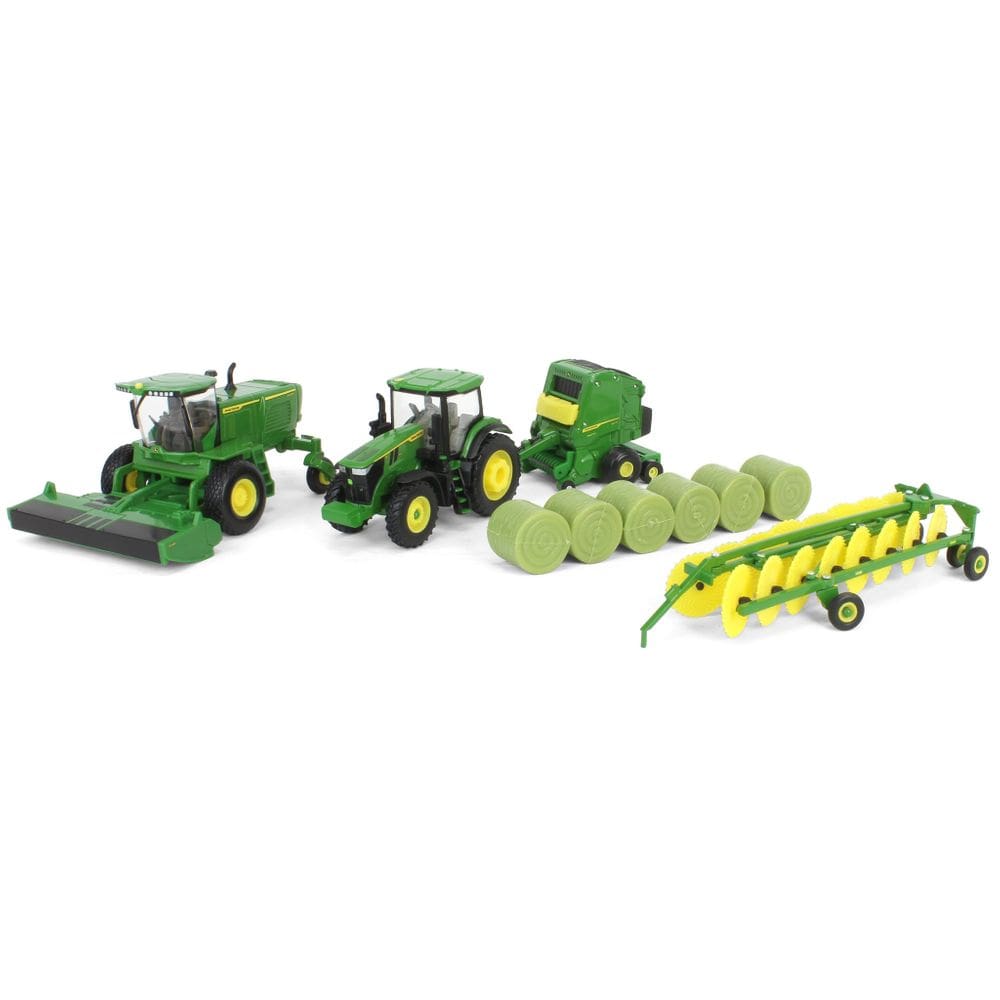 Miniatura 1/64 Trator John Deere 7R 250 Enfardadeira ERTL