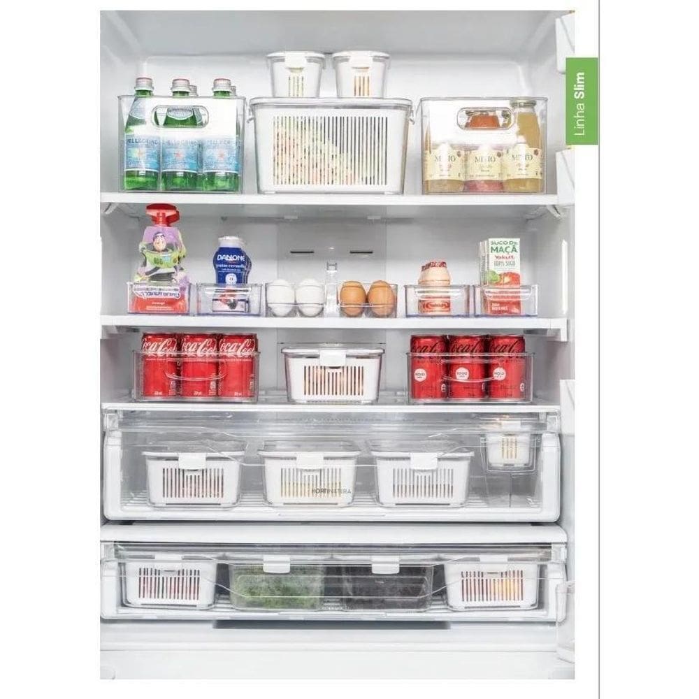 Pote Hermético Slim Com Cesto 3.050 Ml Branco