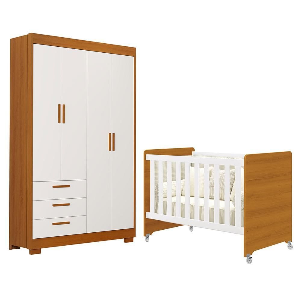 Jogo de Quarto Infantil Guarda Roupa Zaki e Berço Evolution - Reller Móveis