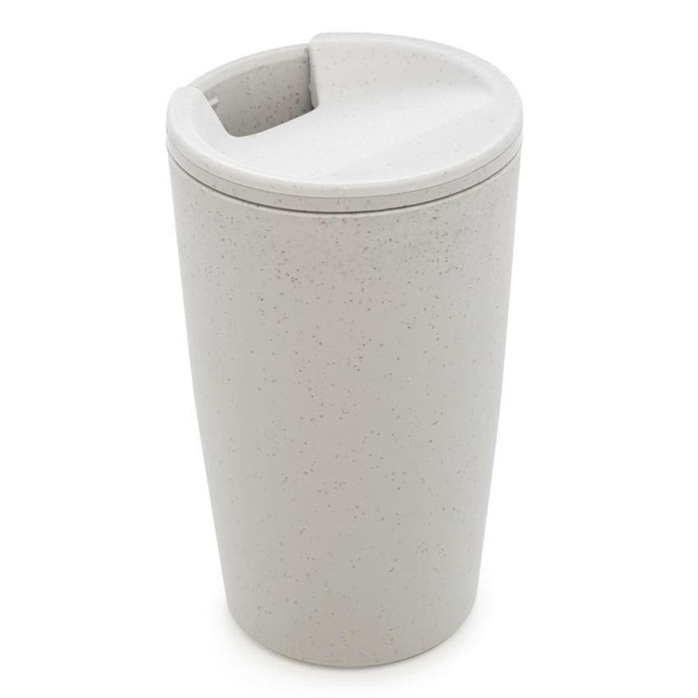Copo Térmico Em Bambu Parede Dupla Com Tampa Branco 500Ml
