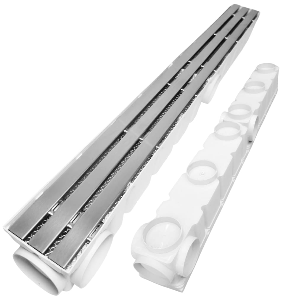 Ralo Drenagem de Água da Chuva 10x100 Inox 304 Trilho coletor Branco