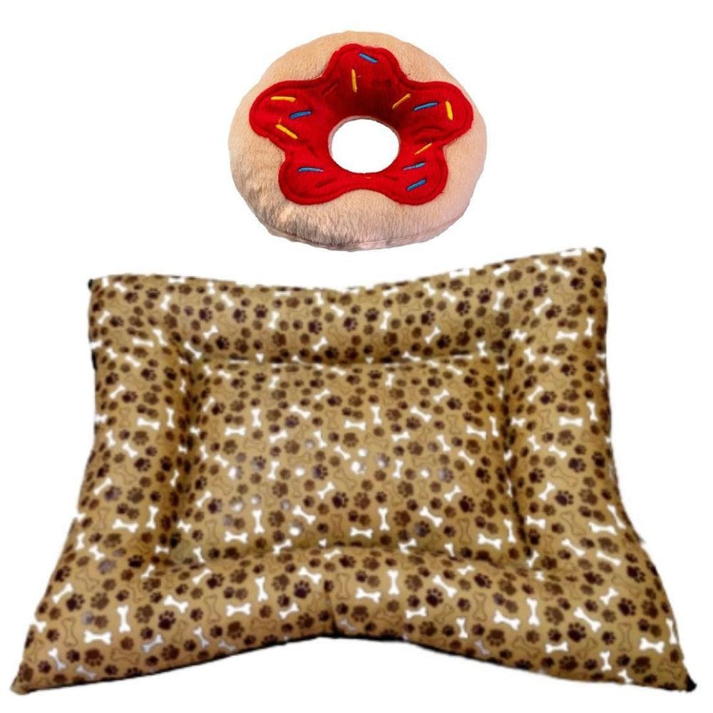 Kit Almofadão E Pelúcia Para Cães E Gatos - Marrom