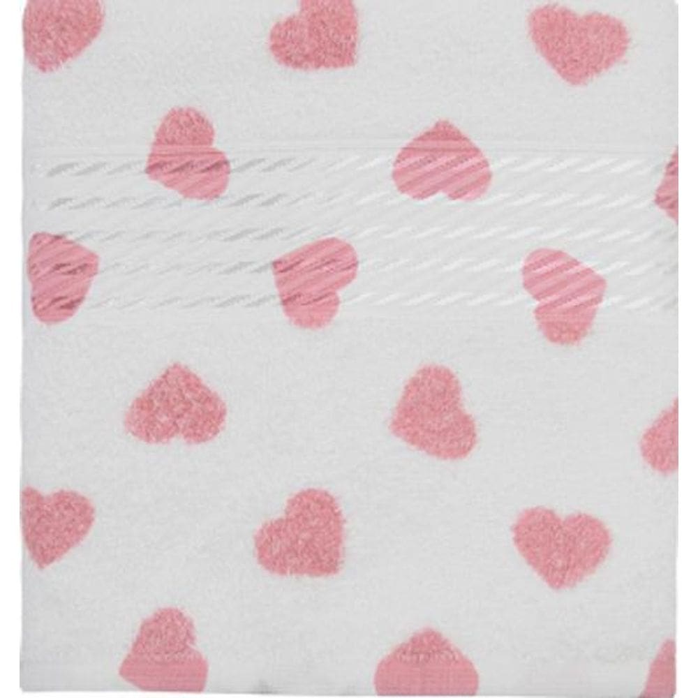 Toalha De Rosto Felpuda 50X80 Formosa Coração Rosa Dohler