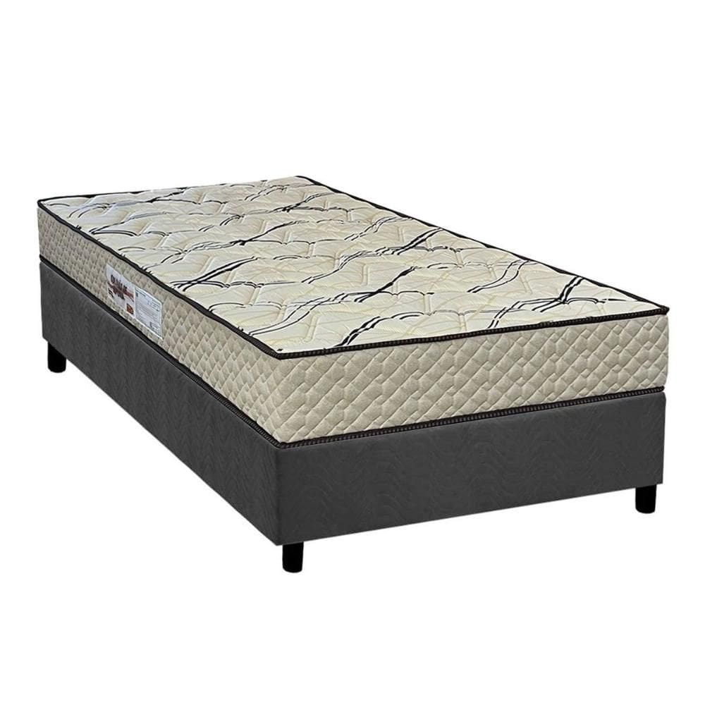 Conjunto Box Solteiro: Colchão Espuma Paropas AG65 Max Sono Clean + Base CRC Suede Gray (88x188)
