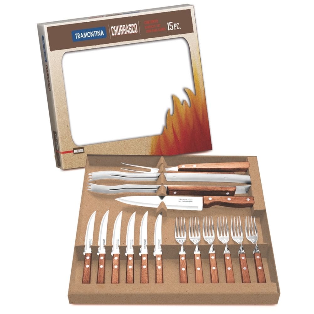 Kit Para Churrasco 15 Peças Tramontina 22399028