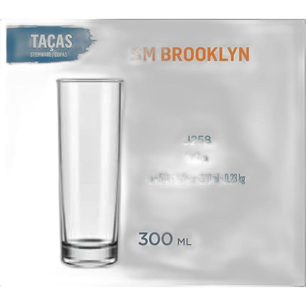 06 Copos Brooklyn 300Ml Cerveja Refrigerante Suco Batida