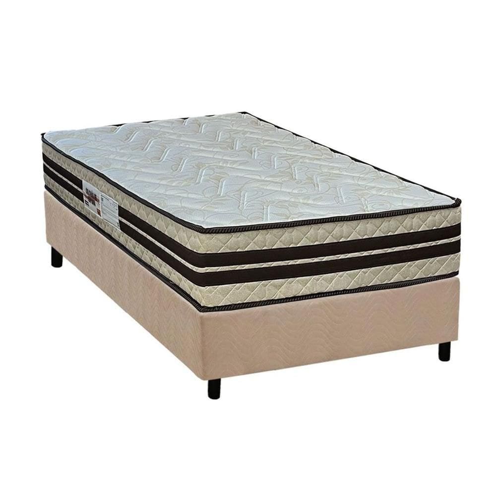 Conjunto Box Solteiro: Colchão Espuma Paropas AG65 Confort New + Base CRC Suede Clean (88x188)