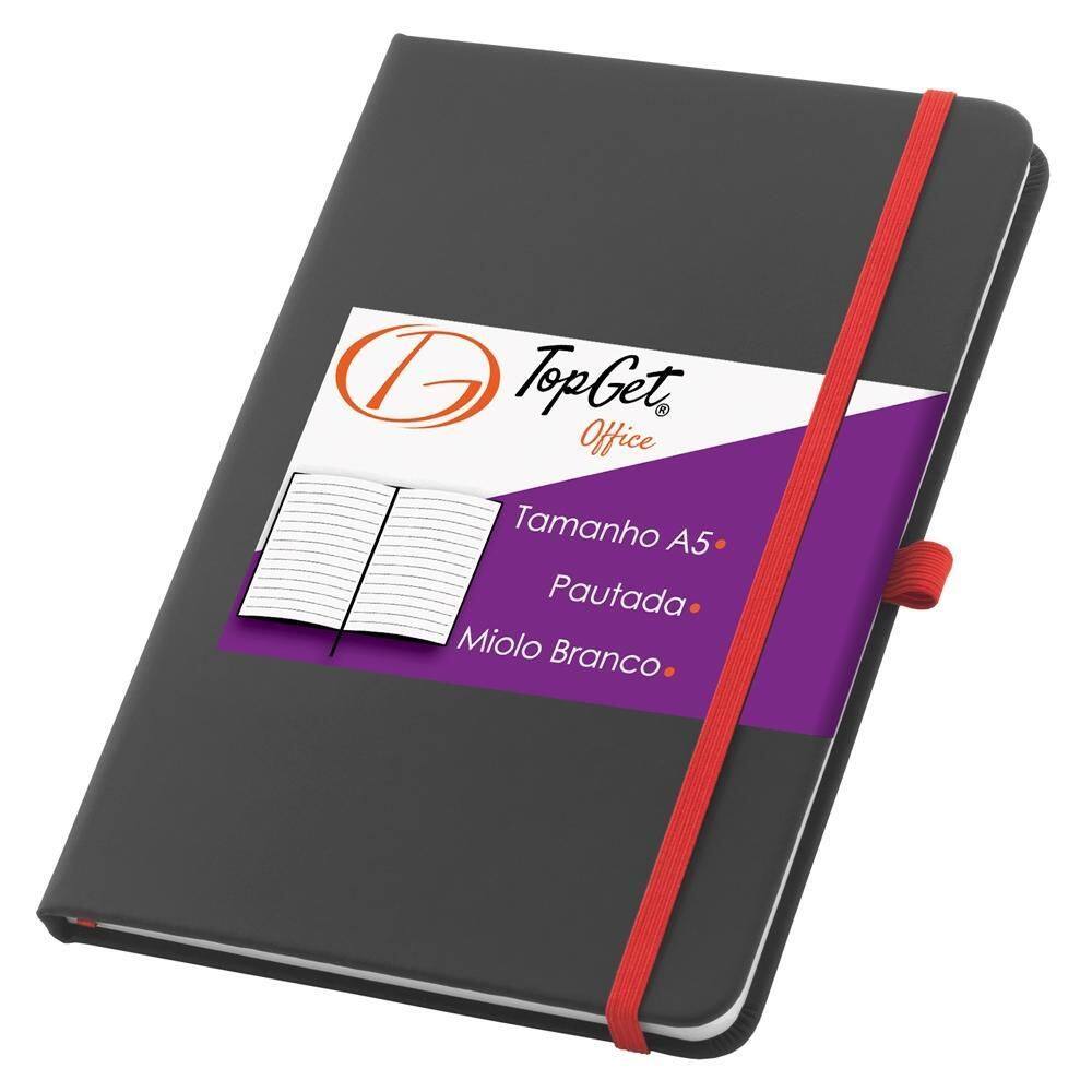 Caderneta Classic 14X21Cm 80 Fls Pautadas - Preto E Vermelho