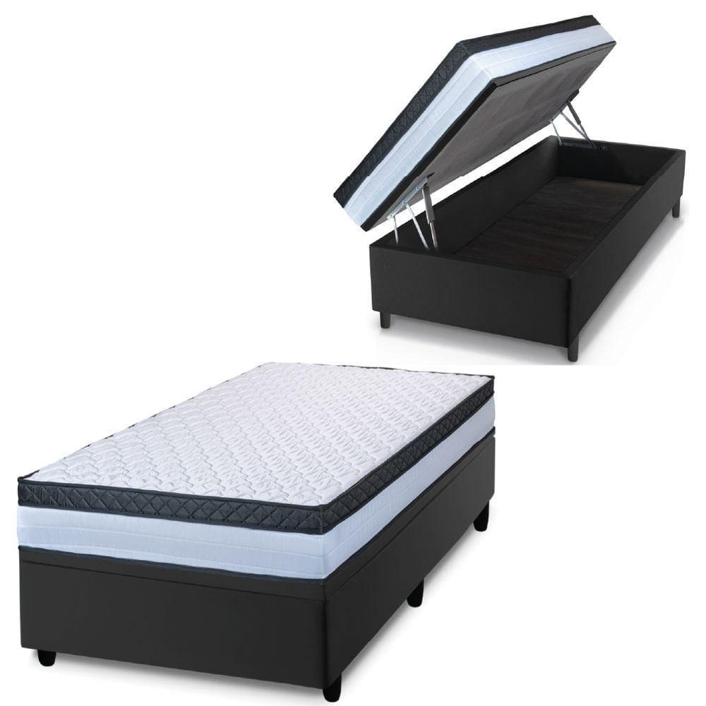Cama Box Baú Solteiro Colchão Com Molas Ensacadas