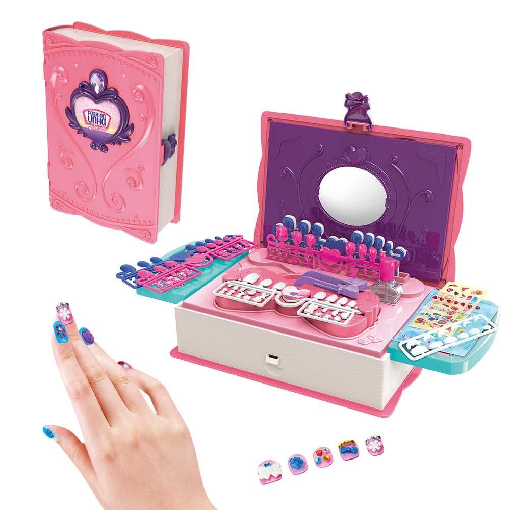 Fashion Unha Mania Box 3 em 1 DM Toys DMT6619