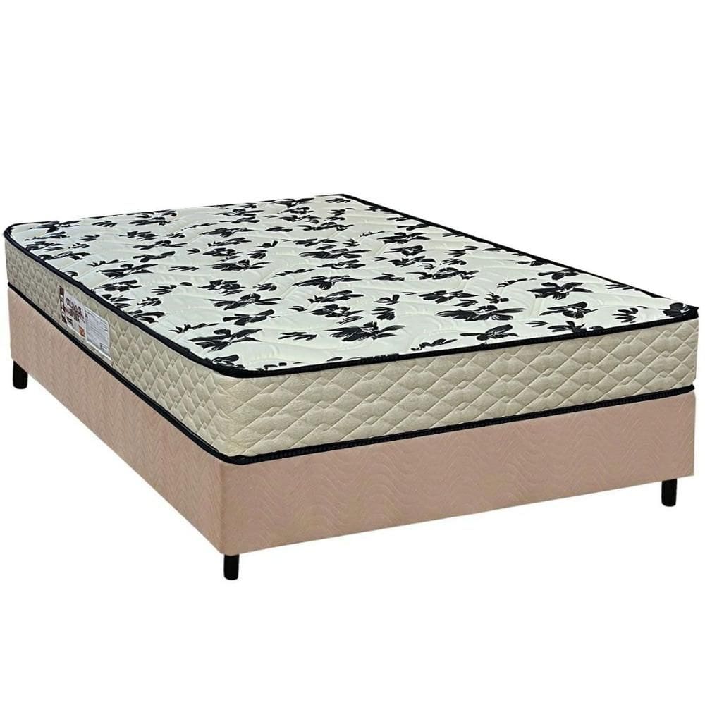 Conjunto Box Casal: Colchão Espuma Paropas D33 Pasquale Wave Clean + Base CRC Suede Clean (138x188)