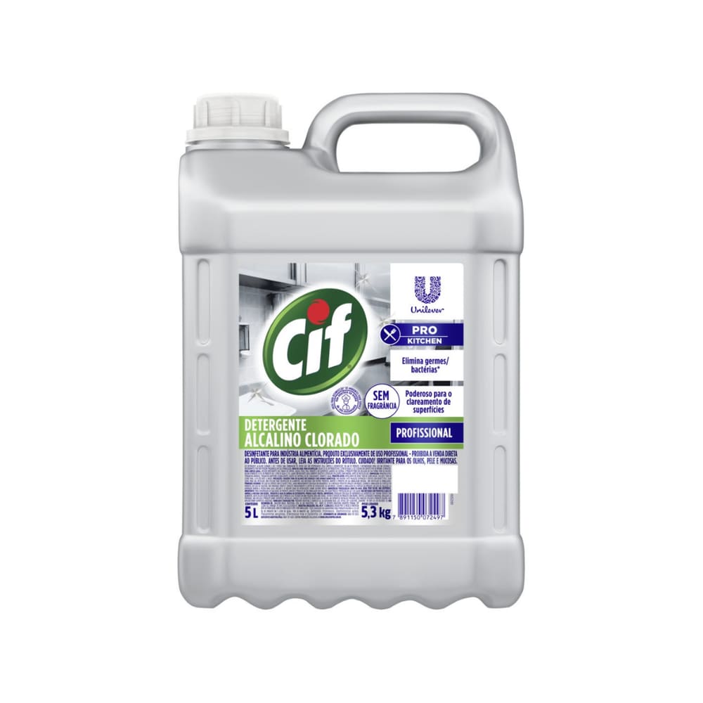 Detergente Alcalino Clorado Sem Perfume 5L CIF